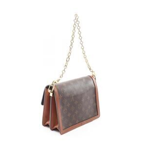 Louis Vuitton Dauphine Shoulder Bag Leather Monogram Reverse Brown